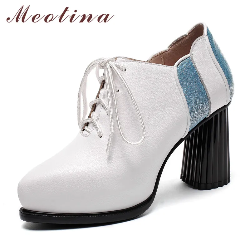 Meotina женские туфли лодочки на высоком каблуке из натуральной кожи очень