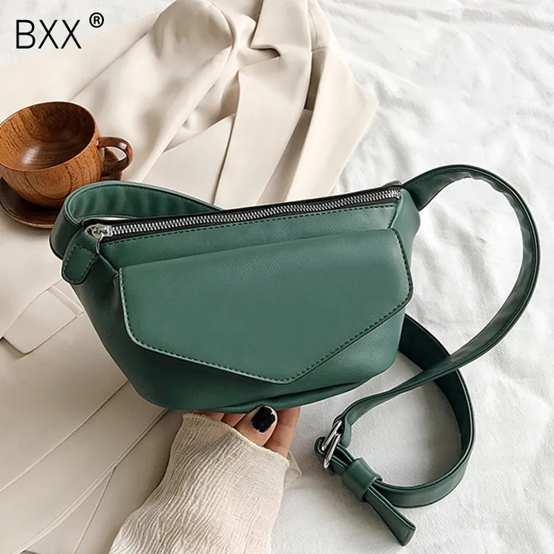 [BXX] PU кожаные сумки через плечо для женщин 2021 осенние однотонные женские дорожные