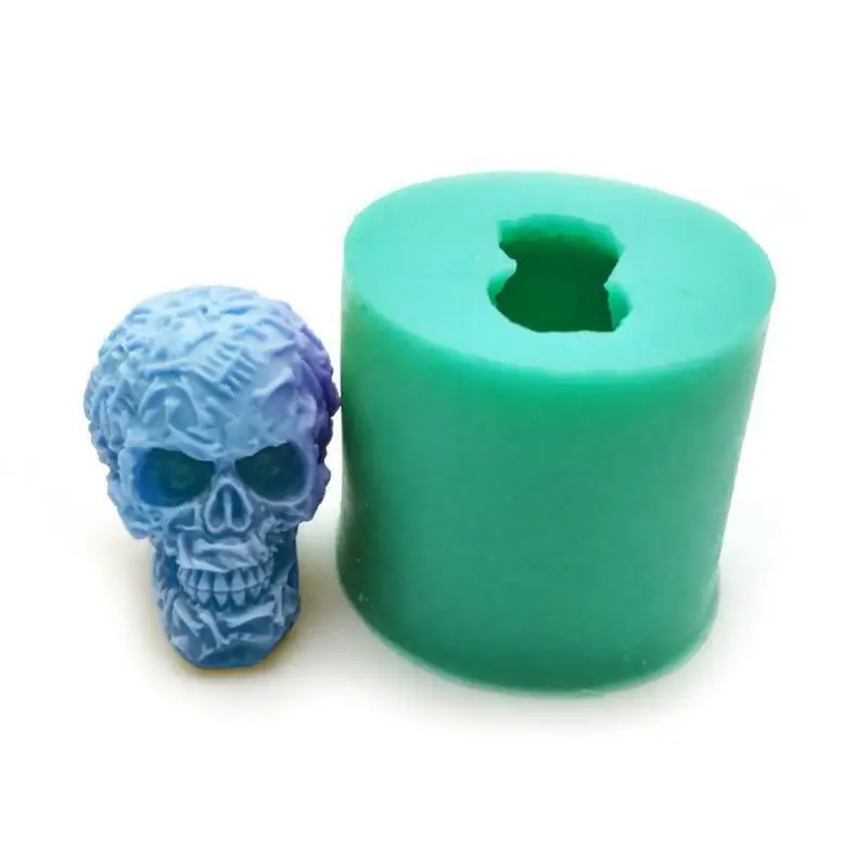 

1pc 3d Creative Skull Cake Decorative Silicone Mold Handmade Soap Candle Mold Mould Diy Craft