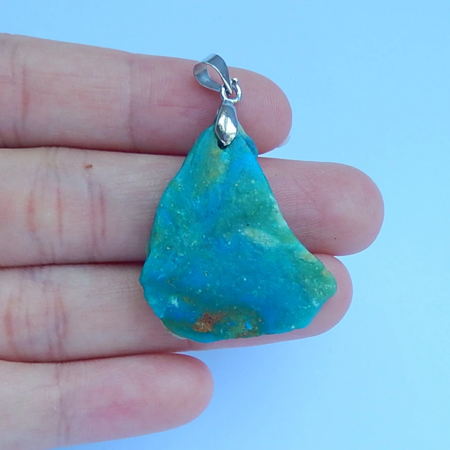 Кулон с натуральным голубым опалом полудрагоценные камни ювелирные аксессуары