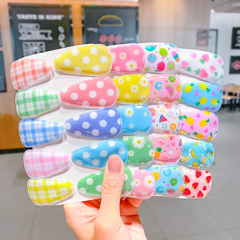 

5pcs Children Cute Color Hairclip Head Jewelry Drop-shaped Clip Hair Accessories Baby Clip Cute Fashion Baby Hairpin