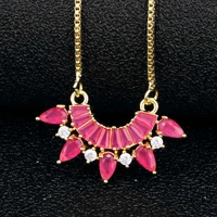 latest geometric design cubic zircon pendant necklaces girls choker crystal rhinestone jewelry gift long chain for women wedding