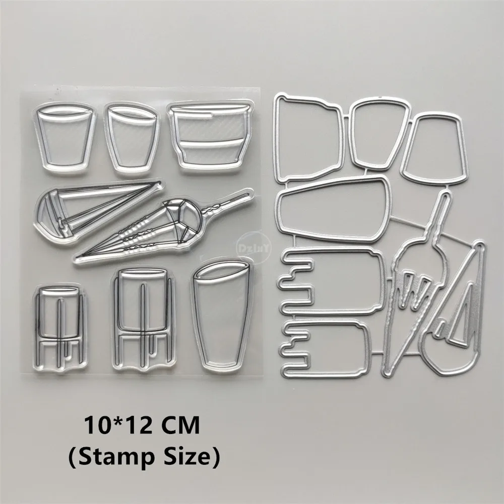 

Новинка 2021, прозрачные штампы и металлические штампы для цветочного горшка, «сделай сам», для скрапбукинга, бумаги, фотоальбома, рукоделия, ...