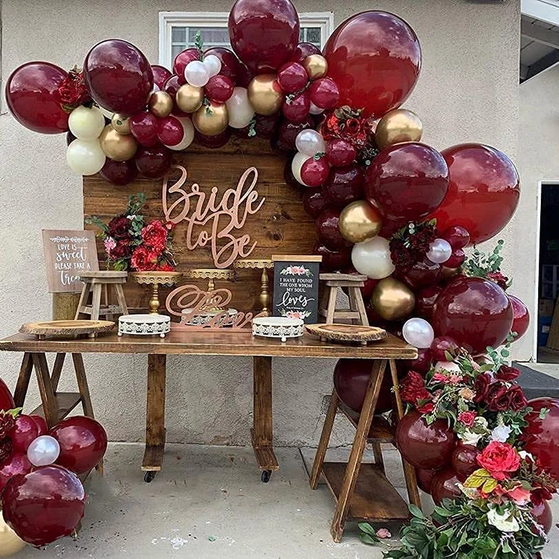 Burgundy Balloons Party Retro Latex Balloons for Birthday Wedding Engagement Anniversary Christmas Festival Picnic Party
