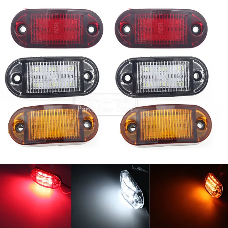 

2pcs 6Led Side Marker Lights 12v / 24v Warning Tail Lamp For Trailer Trucks Caravan Side Clearance Marker Light Lamp Lorry 9-30V