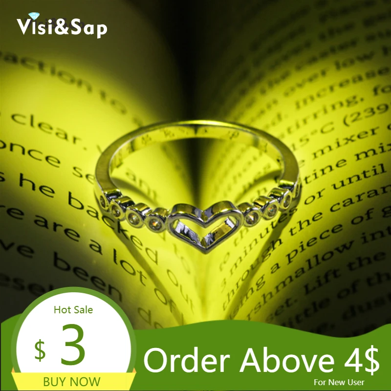 Visisap в форме сердца Мода Любовь кольцо для женщин кольца на указательный палец с