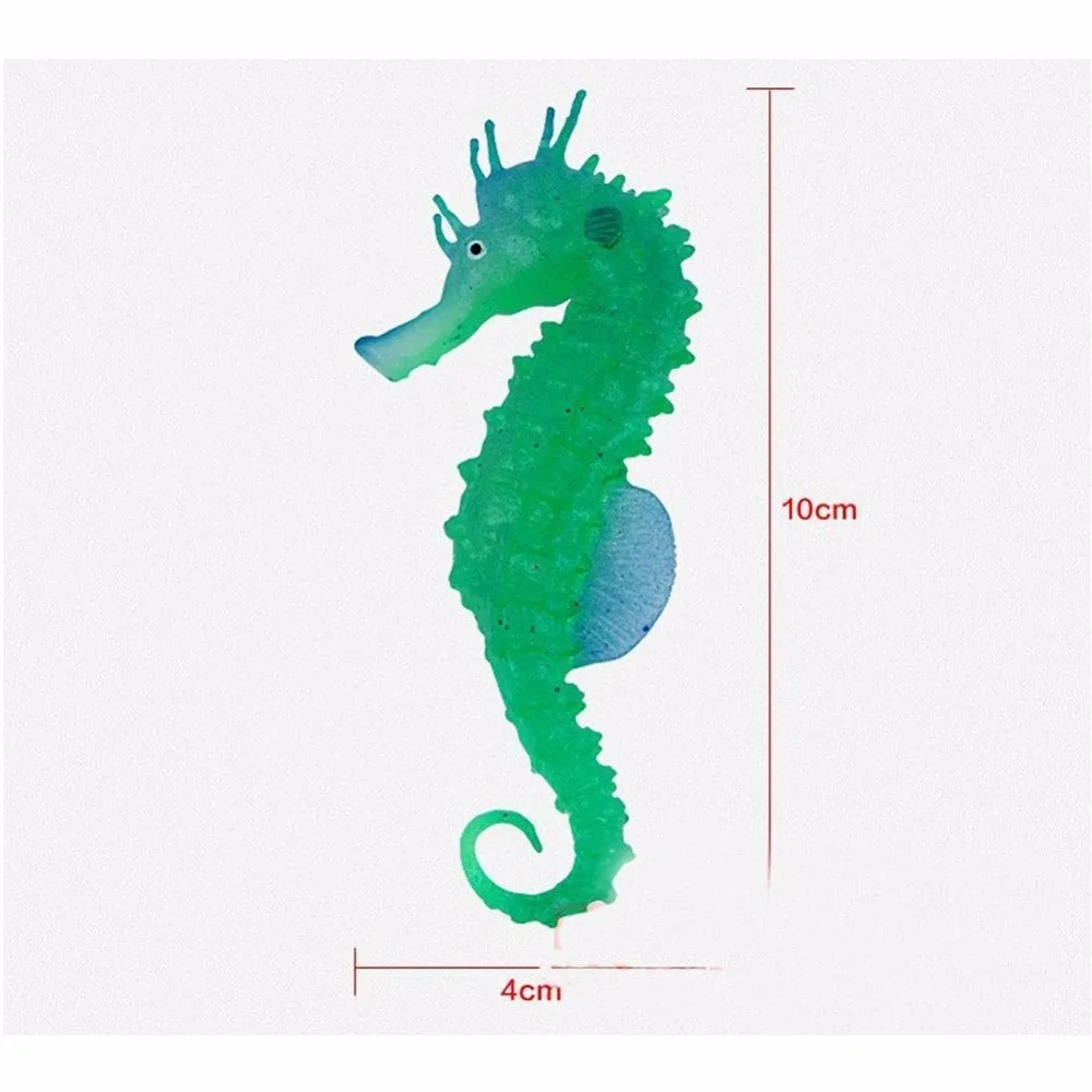 

Silicone Artificial Luminous Glowing Effect Sea Horse Fish Tank Simulation Jellyfish Hippocampus Ornament Decoration Landscape