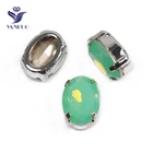YANRUO хрустальные стразы, для рукоделия и шитья, все размеры, 4120 г., кубический опал, овальные камни с заостренным носком, K9