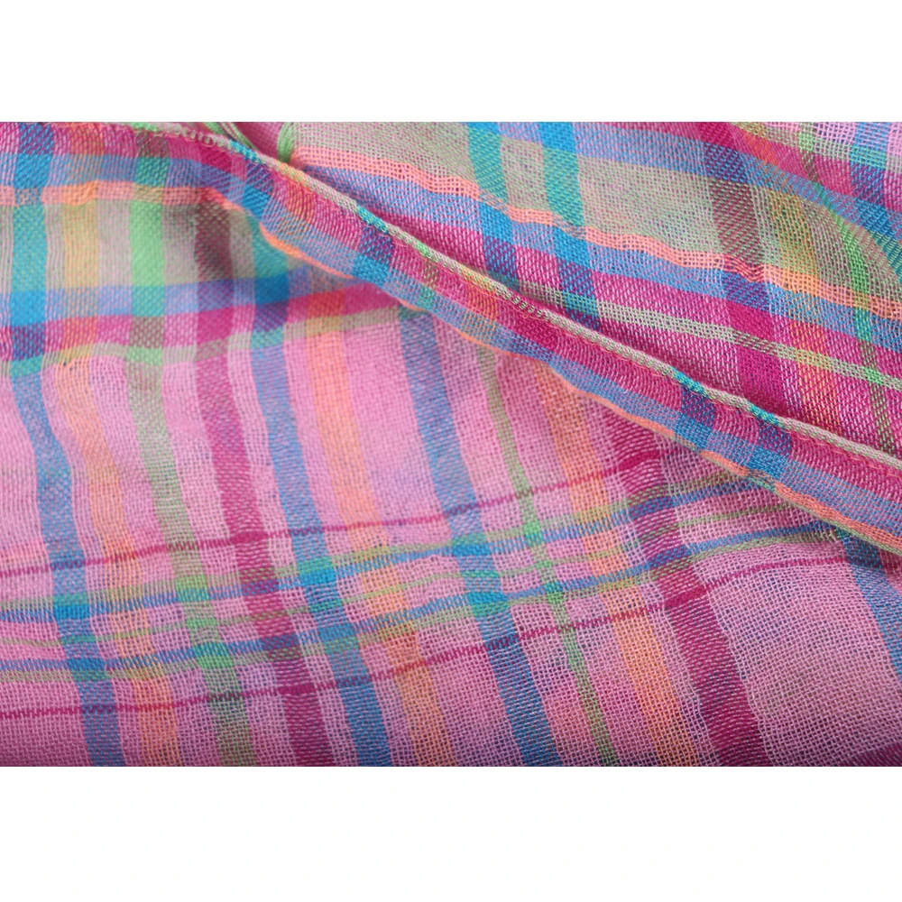 New Fashion Plaid Scarf Autumn Winter Children Baby Girls Kids Pink Cotton Polyester Blended Soft Warm Scarf Wholesale