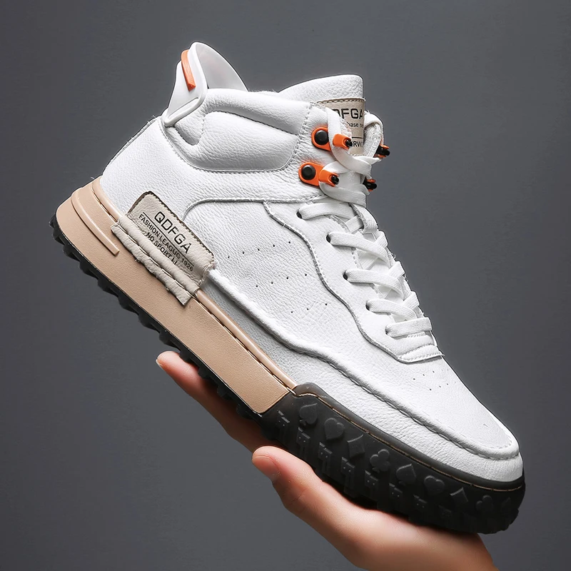 

Men's Skateboard Shoes Luxury Genuine Leather Fashion Sneakers Outdoor Trend All-match Casual Shoes Boutique Men Lace-Up Shoes