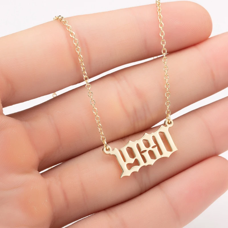 

Oly2u Stainless Steel 1997 1998 1999 Gold Color Necklaces Custom Birth Year Pendant Necklaces Women Jewelry Gifts