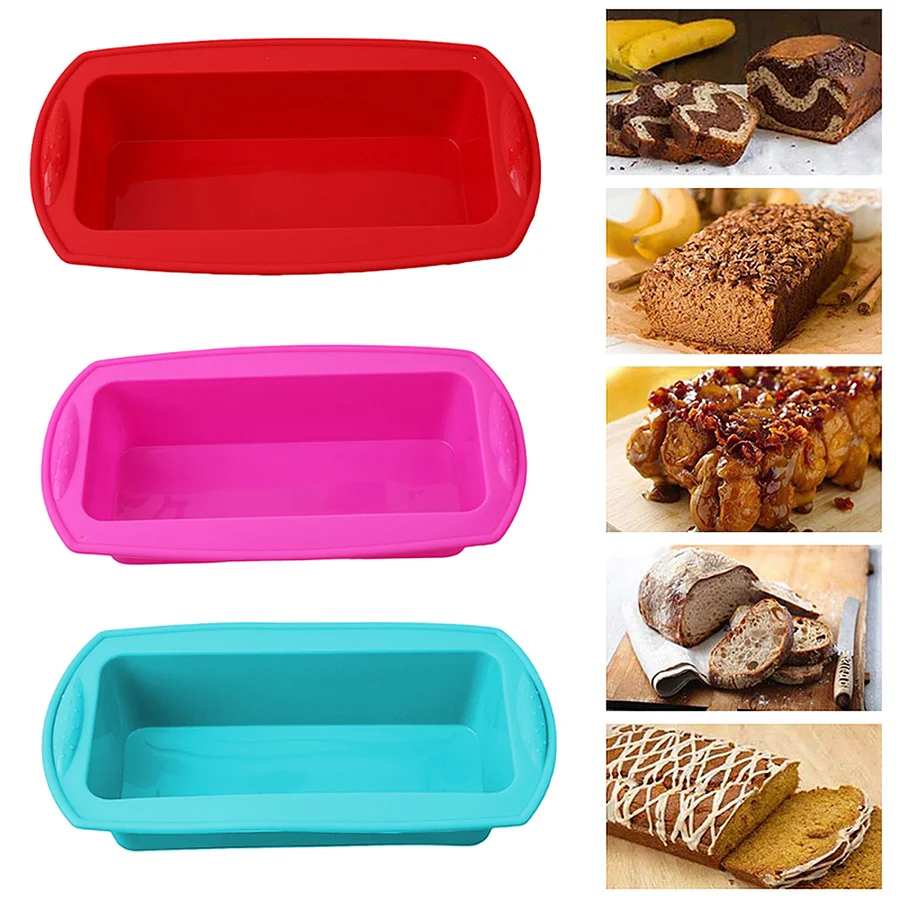 Upgrade New DIY Silicone Bread Loaf Pan for Baking Bake Pans with Lid Cake Mold Dishes Rectangle Pastry Bakeware |