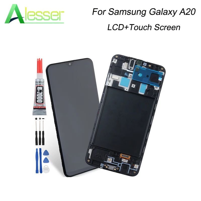 ЖК-дисплей Alesser для Samsung Galaxy A20 дигитайзер сенсорного экрана сменная рамка