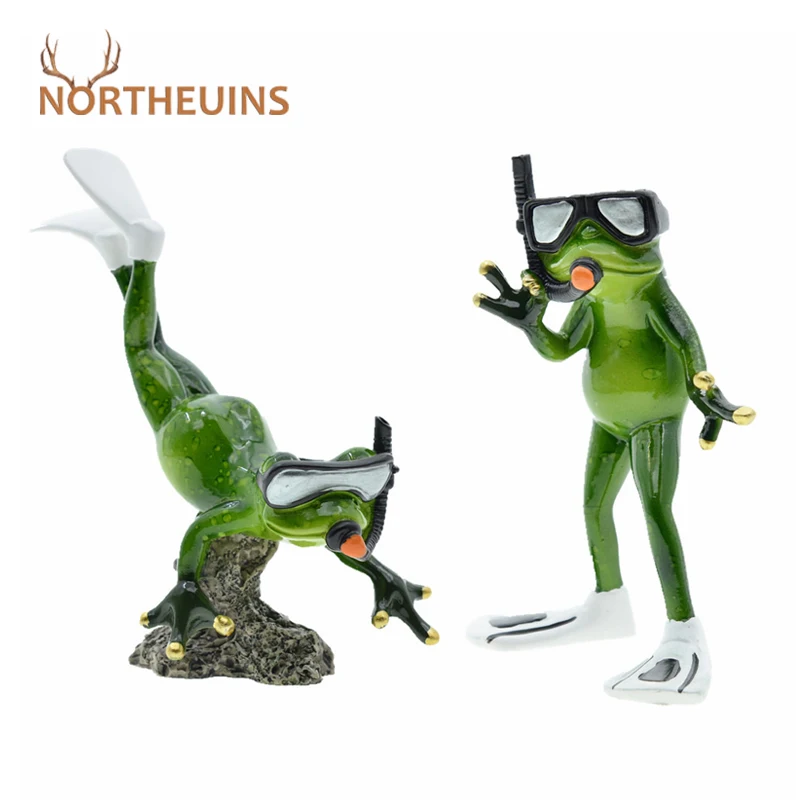 

Фигурка лягушки для дайвинга NORTHEUINS из смолы, аксессуары для интерьера, Современное креативное украшение для гостиной и стола в скандинавск...