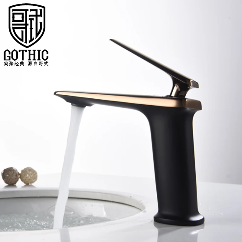 

Bathroom Sink Faucet Northern Europe Black White Chrome Hot and Cold Mixer Basin Faucet Brass Toilet Table Sink Bathoom Tap0850