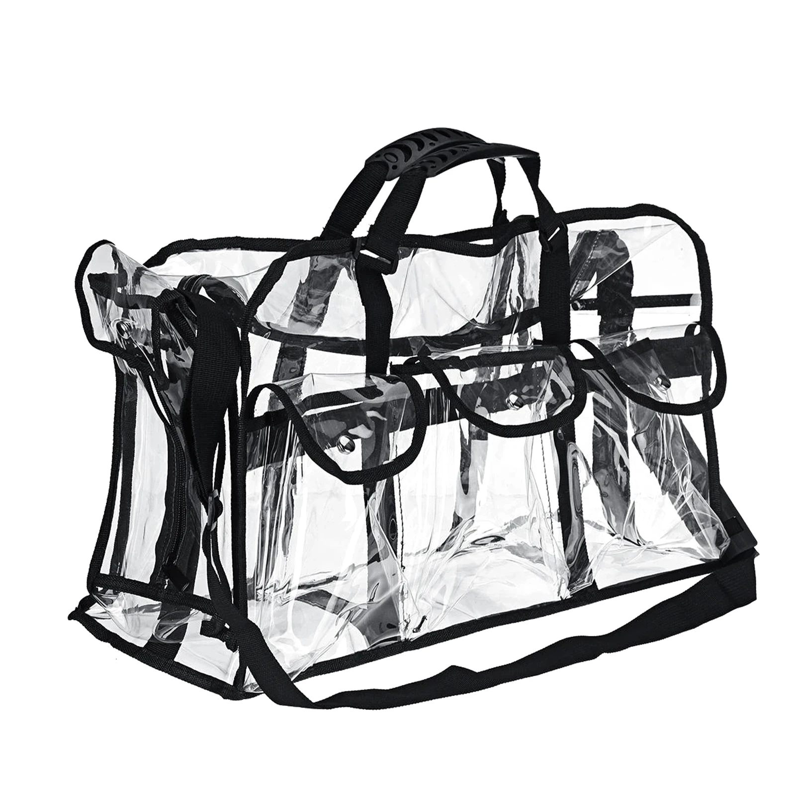 

Clear PVC Artists Storage Makeup Bag Waterproof Travel Organizer With External Pockets Large Capacity Cosmetic Toiletry Zipper