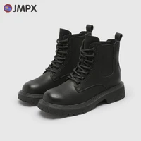 jmpx 2022 brand new ankle boots women cow suede lace up zip platform boots ladies shoes fashion women british style autumn boots