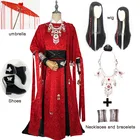 Длинные черные костюмы для косплея Тиан Гуань Ци фу, костюм отчаявшегося короля-призрака, Хуа чэна для косплея, с накидкой, все комплекты, костюмы на Хэллоуин и парик