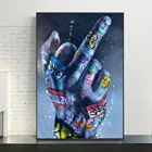 Картины на холсте с изображением среднего пальца улица художественные плакаты и принты граффити искусство настенные картины для украшения стен дома