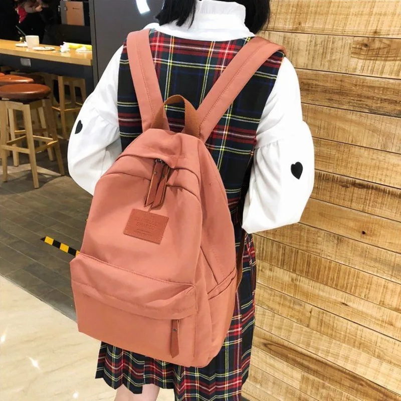 

Японский дорожный холщовый однотонный рюкзак, школьный ранец для женщин, школьные ранцы для девочек-подростков