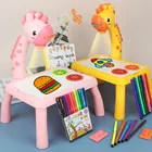 Светодиодный проектор для рисования детей, Настольная игрушка светильник рисования, Обучающие игрушки для рисования, Настольная доска, инструмент