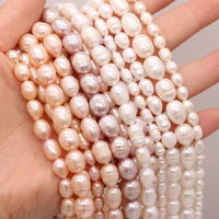 a natural freshwater pearl beads rice shape punch pearls for women jewelry making diy bracelet necklace accessories strand 14