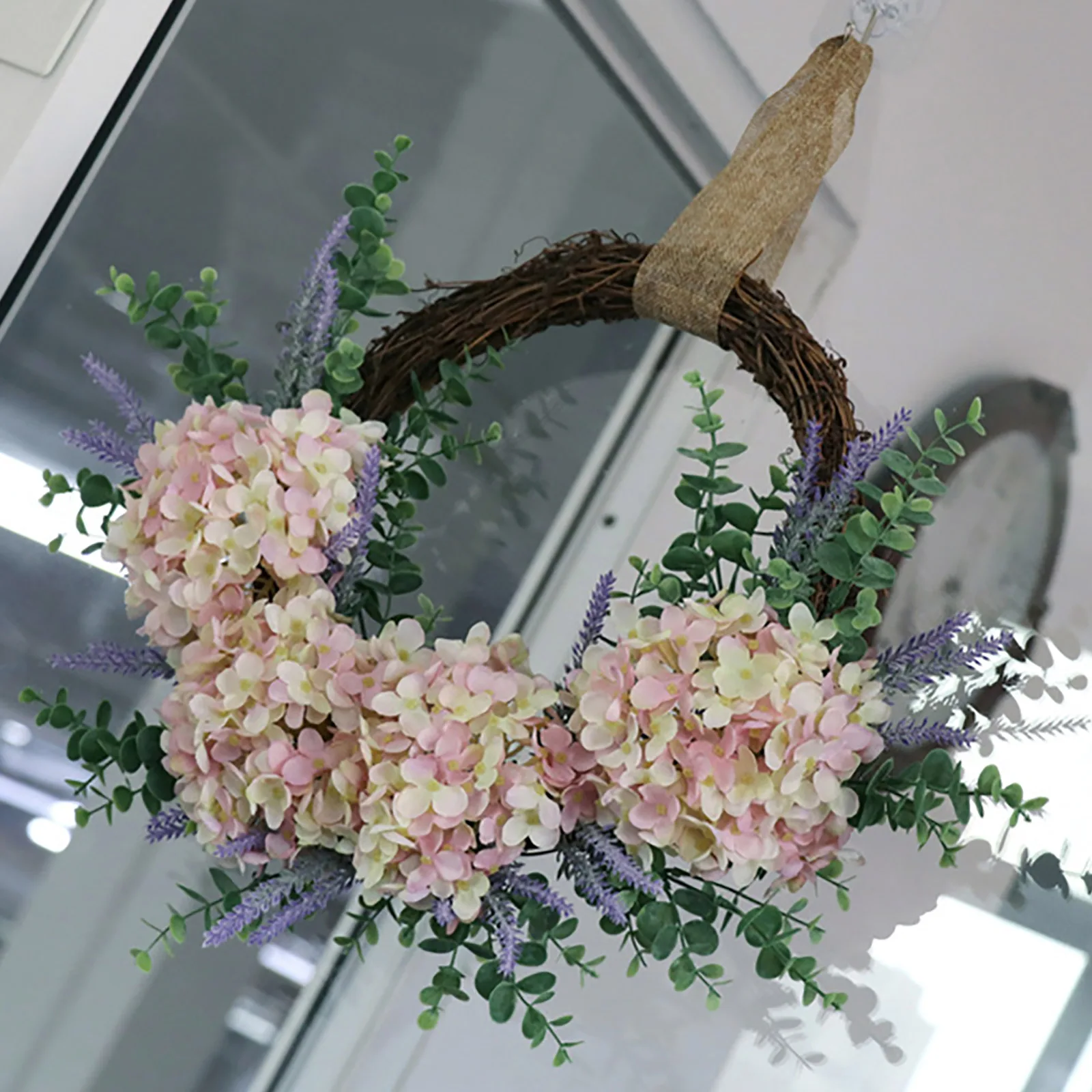 

Artificial Hydrangea Fake Flower Vintage Wreathes Wreath Hanging Door Vintage Door Mount Holiday Decoration Christmas Wreath