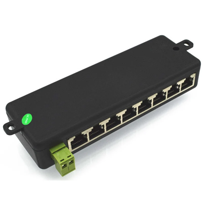 8 портов пассивный адаптер PoE 8Ch источник питания Ethernet Poe шпилька форсунки 4 5(+)/7 8(-)