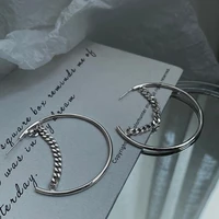 2021 fashion metal exaggeration letter stud ear ring women geometric round earrings for women girl jewlery earring
