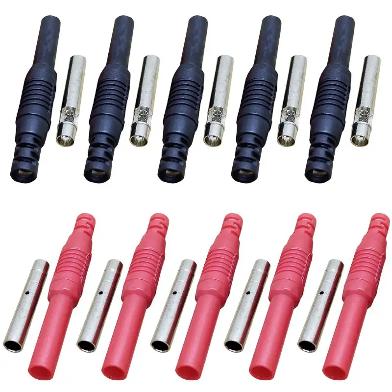 10 шт изолированный положенный в Безопасность типа банан 4 мм разъем под пайку