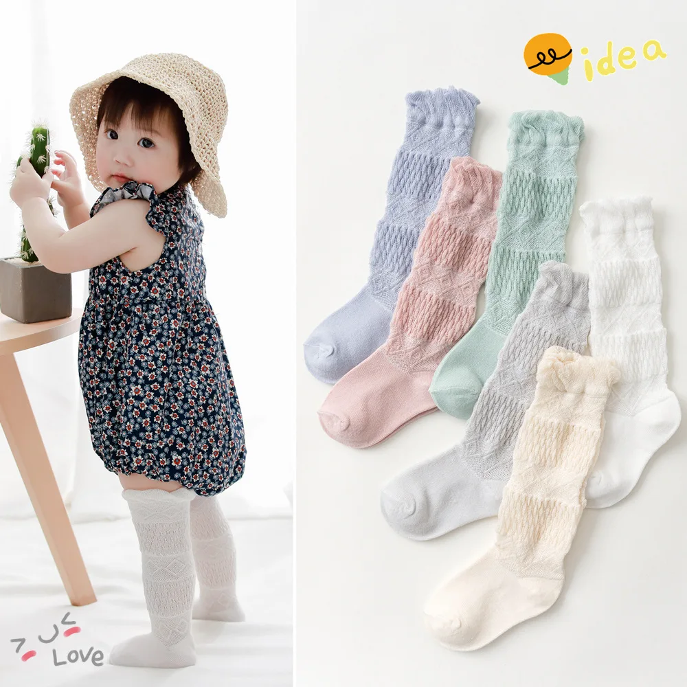 

Summer Kids Socks With Bow Baby Girls Long Sock Knee High Cotton Hollow Out Toddlers Socks Mesh Children Princess Sock