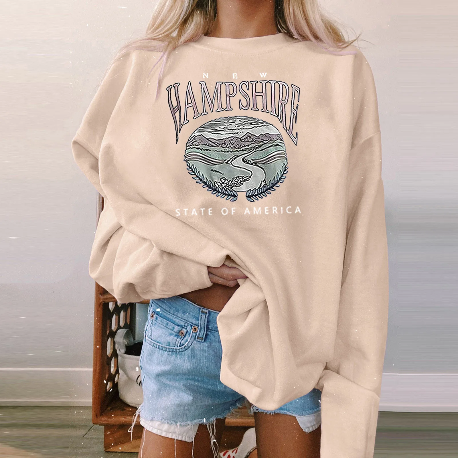 

2021 Women T-shirts Fashion Cartoon Letter Print O-neck Pullover Top Y2k Girls Casual Loose Long Sleeve Shirts Ropa De Mujer#fs