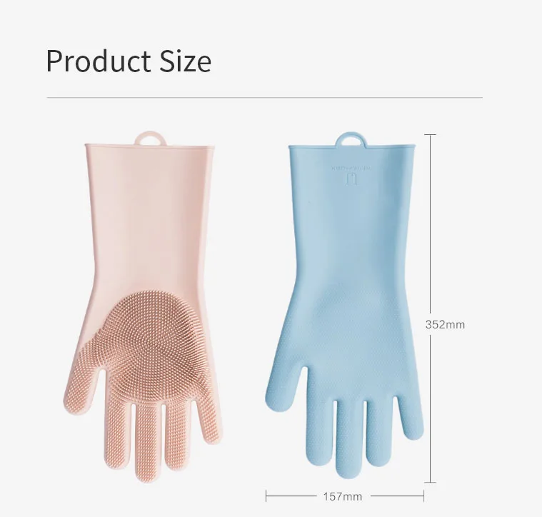 Силиконовые чистящие перчатки Xiaomi Mijia Magic Нескользящие изоляционные умные