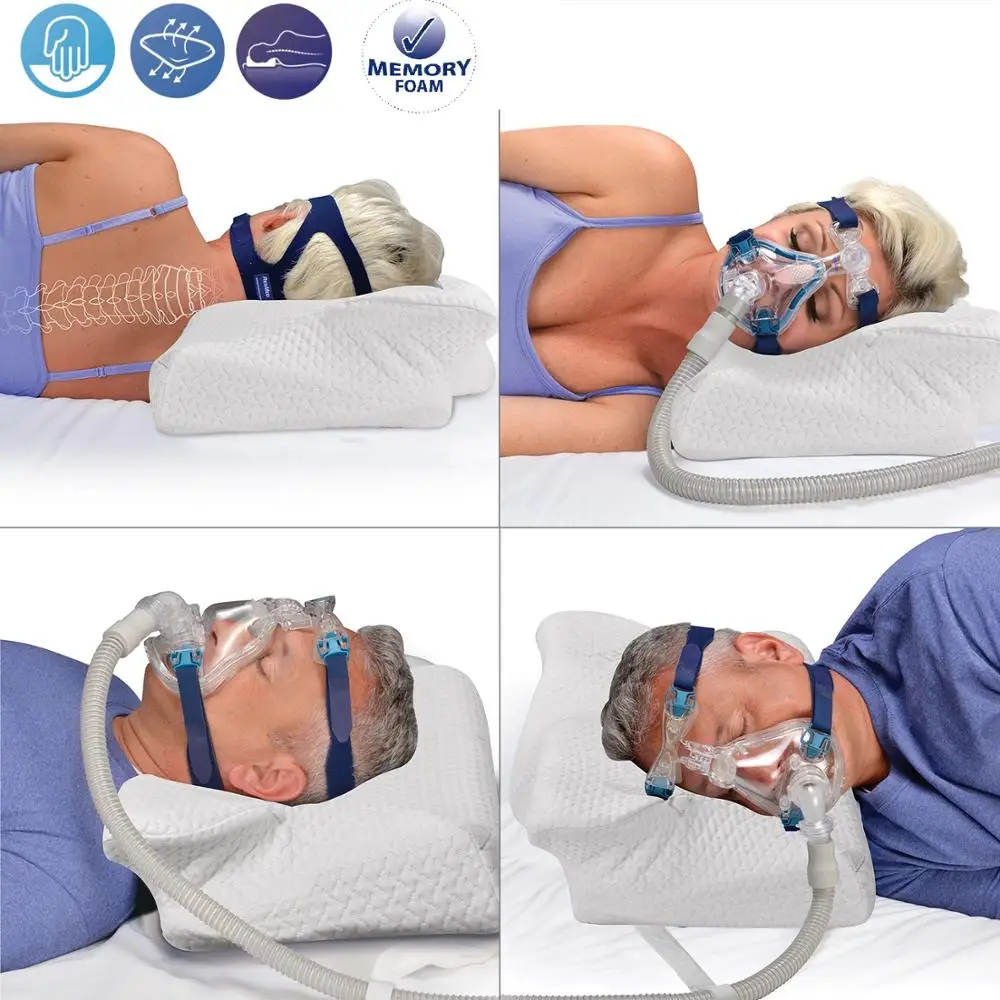 CPAP Pillow Contour Pillow For Anti Snore Memory Foam Contour Design Reduces Face Mask Pressure & Air Leaks CPAP Supplies