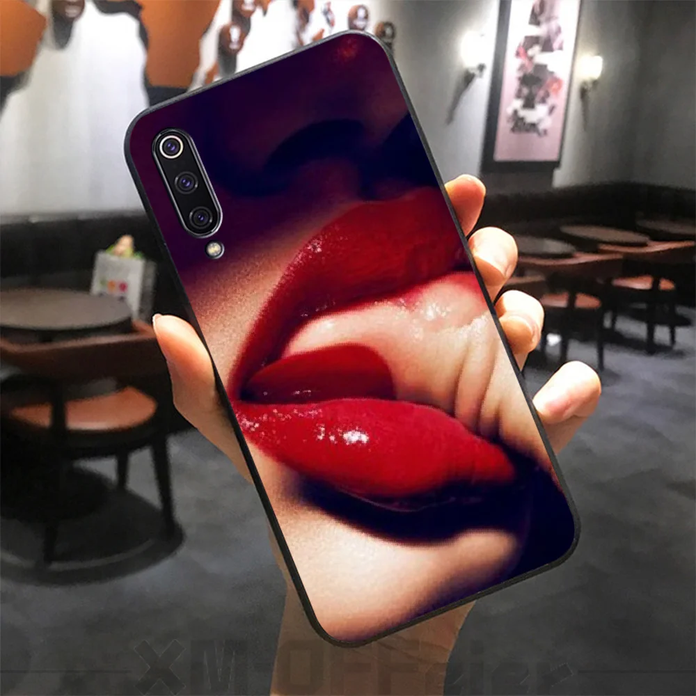 BaweiTE сексуальный красный губы реалистичный стиль черный ТПУ мягкий резиновый