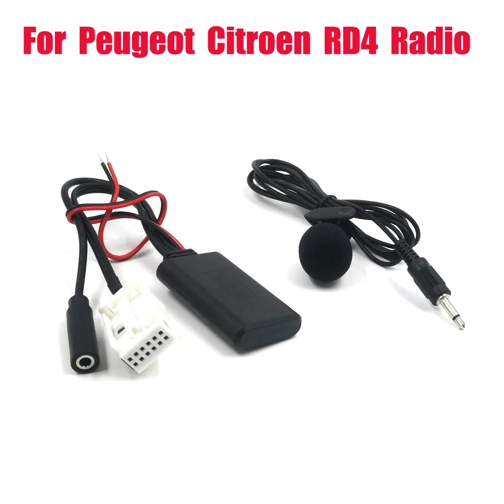 Rd4 Bluetooth Music Aux Phone Call Handsfree Mic Adapter For Peugeot For Citroen 12pin