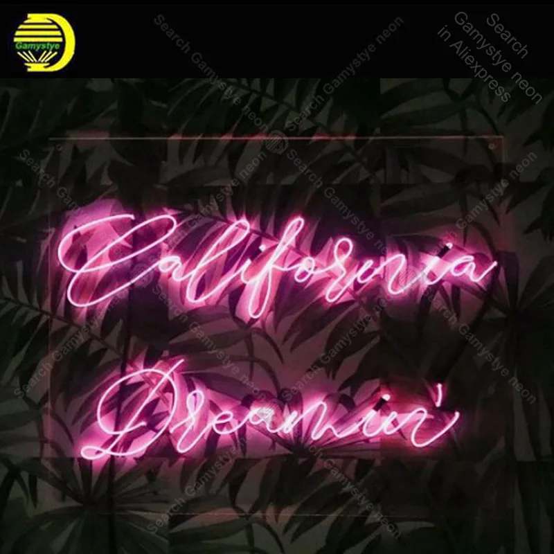 California Dreamin неоновая вывеска украшение Настоящая стеклянная трубка для комнаты