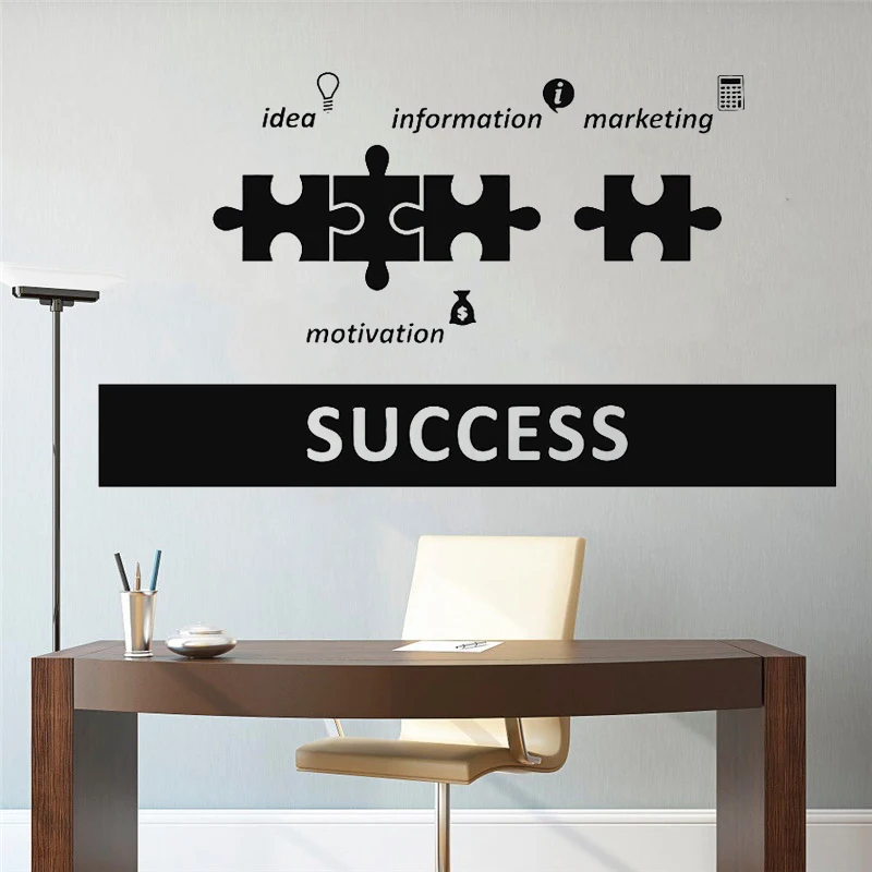 Wall Stickers Success Office Decoration Motivation Vinyl Decal The Dream Work Motivational Quotes Home or Decor HY531 |