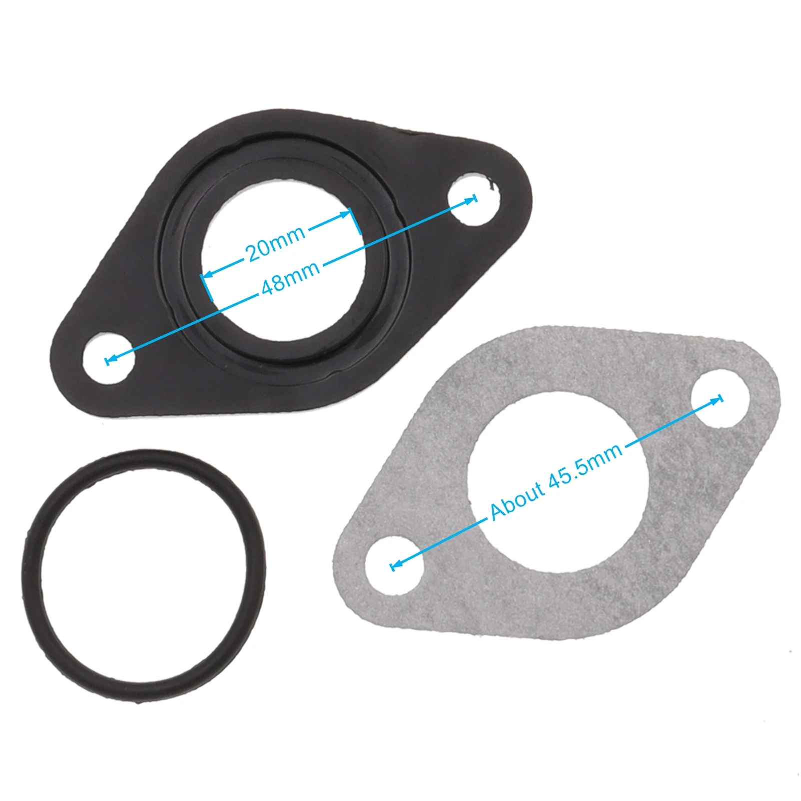 

20mm Carburetor Manifold Intake Pipe Gasket Spacer Seal Set for 50cc 110cc 125cc Pit Dirt Bike ATV D50