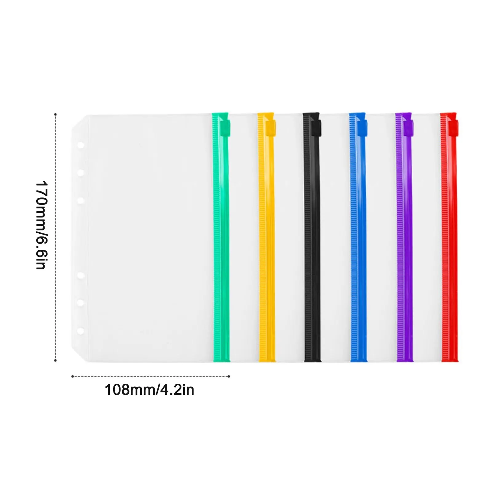 

12/24pcs PVC Binder Pockets 6 Holes Transparent A6 Notebook Folder Loose Leaf Pouch Filing Bags Classeur A6