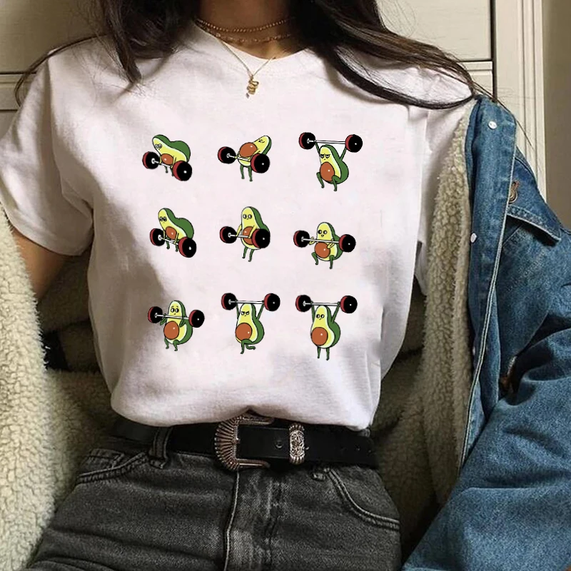 Женская одежда с изображением авокадо Забавные футболки короткими рукавами и
