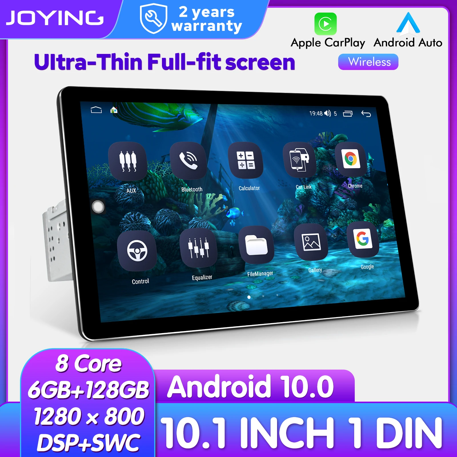 

Универсальная Автомагнитола JOYING, автомобильный мультимедийный плеер 6G + 128G, Автомобильная навигационная система RDS DSP SPDIF 4G Carplay, Видео Стере...