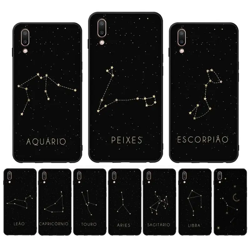 

Constellation Zodiac Signs Phone Case Case For Oppo Reno Realme C3 6Pro Cover For vivo Y91C Y17 Y19 Funda Capa