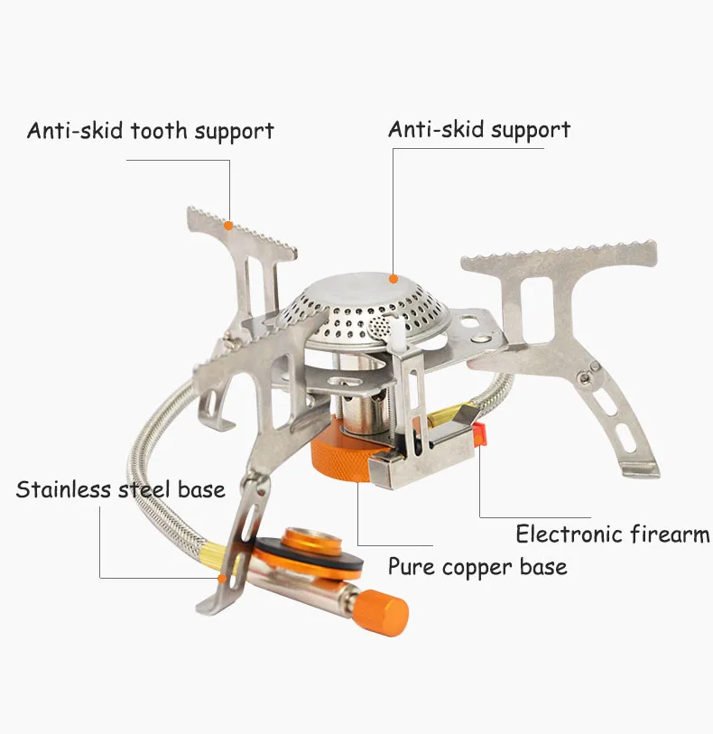 Портативная Складная газовая плита из нержавеющей стали с коробкой сплит
