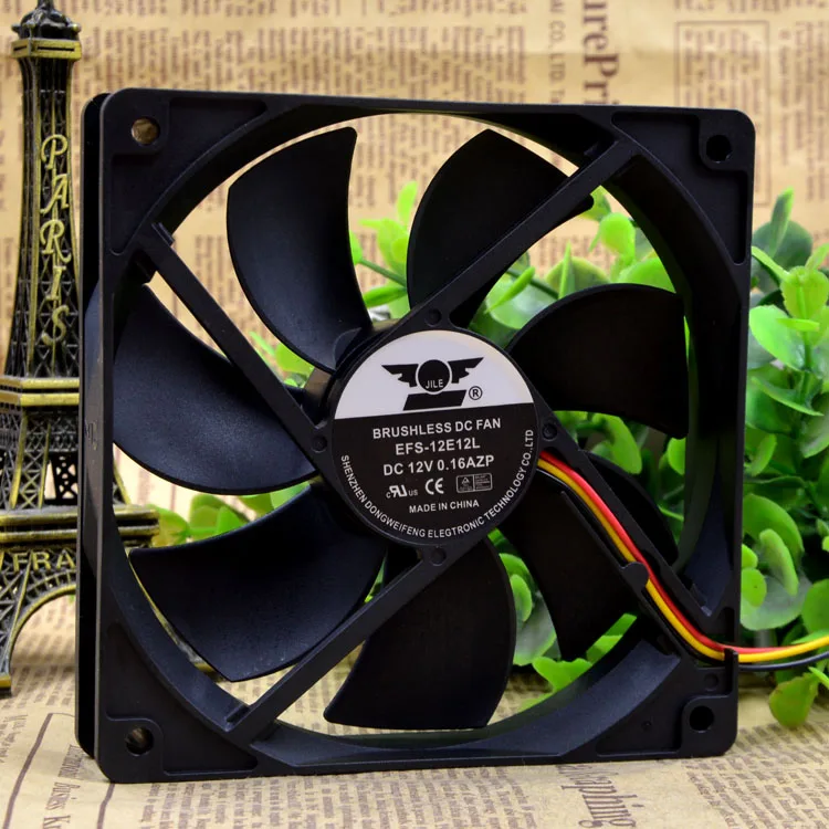 Evercool EFS-12E12L 12V 0.16A 12cm 12025 2-проводные корпуса источника питания охлаждающий