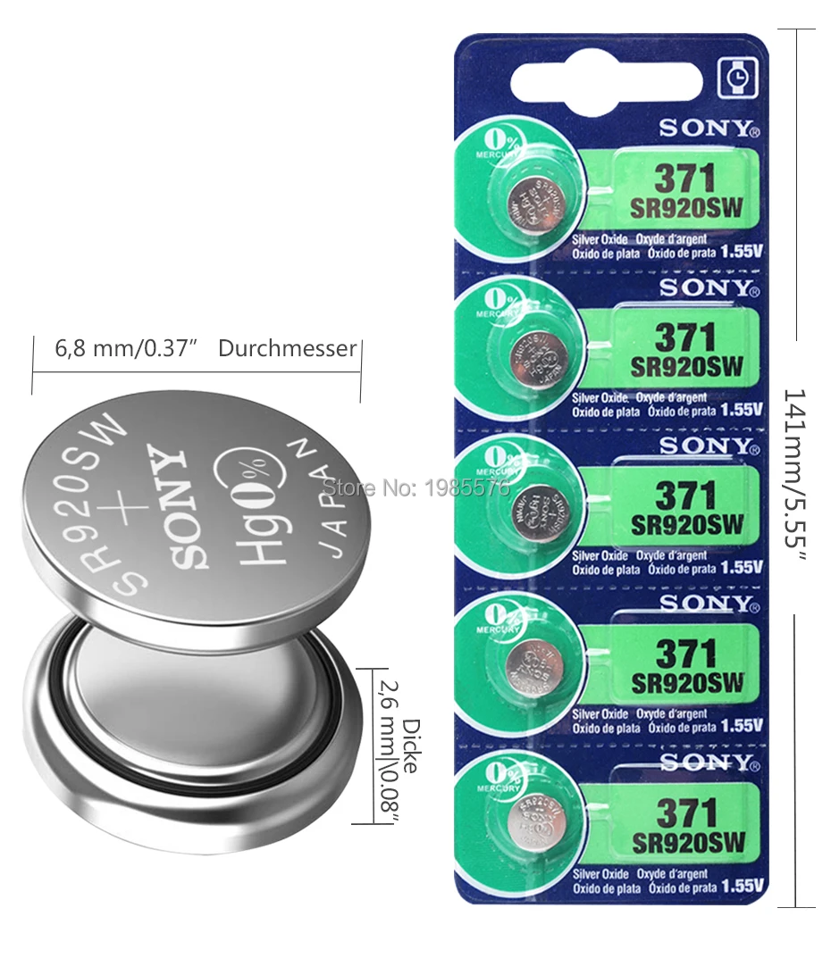 1 шт. для sony 100 371 SR920SW 920 LR920 AG6 LR920 LR69 171 1,55 в оксид серебра часы батарея часы сделано в Японии