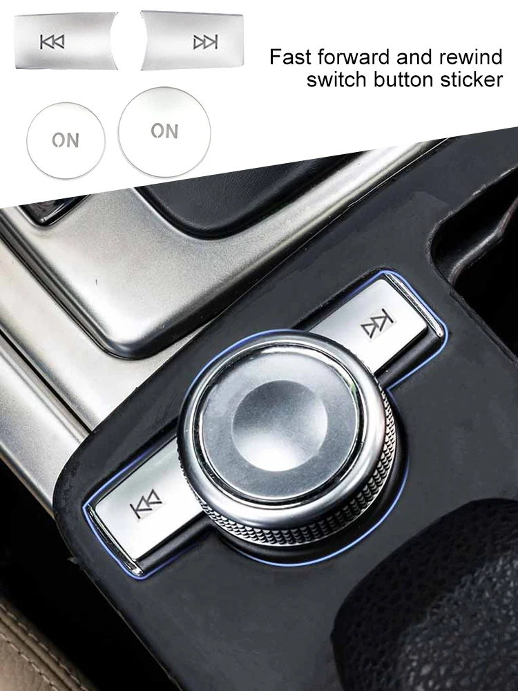 

Car Console CD Panel Multimedia Switch Buttons Sequins Volume Button Cover Parts For Mercedes Benz C E Class W204 W212 GLK X204