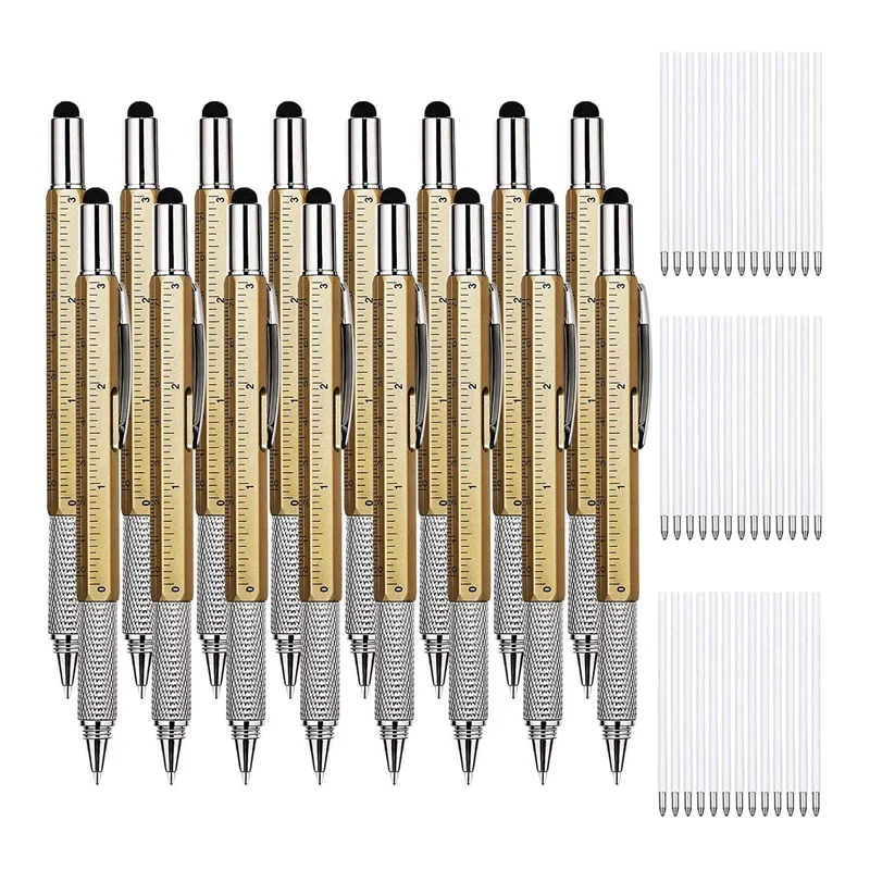 

16Pcs Gift Tool Pen 6 in 1 Multitool Ballpoint Pens Personalized Pen Tool Gadget Pen Gift for Men on Fathers Day Gifts