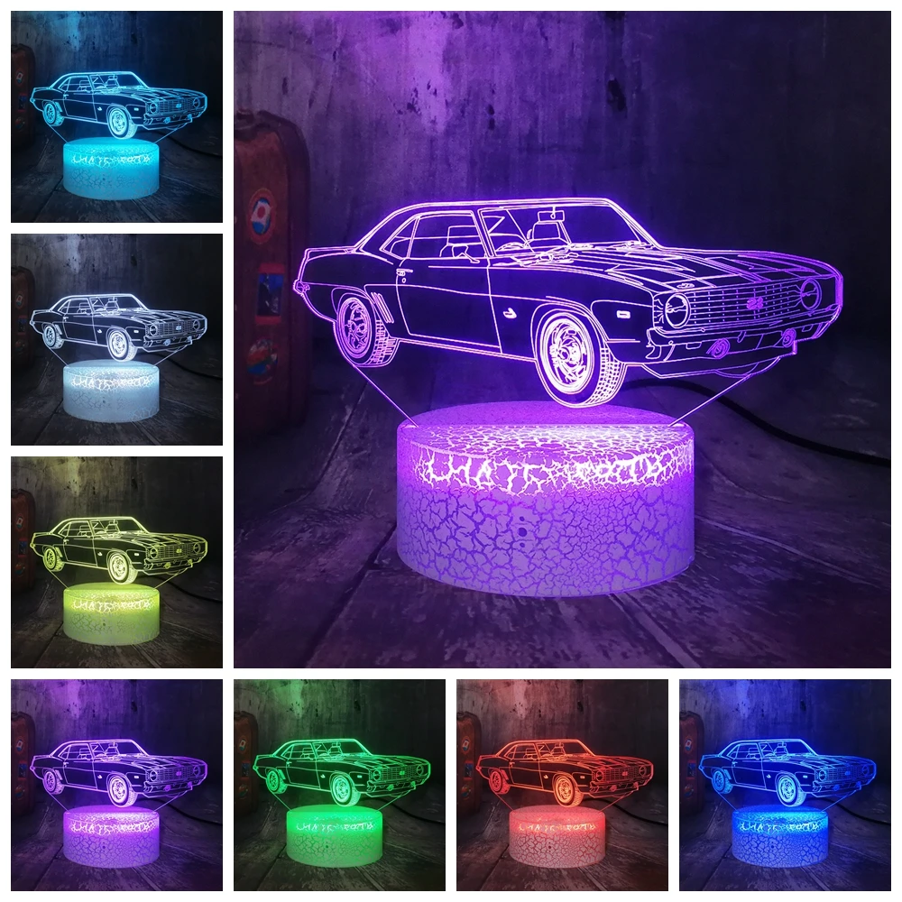 Современный крутой транспортный автомобильный 3D светодиодный хрустящий белый