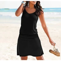 houzhou woman slip dress beach sundresses sexy black short dresses verano vintage backless vestidos de mujer female robe